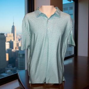 Hickey Freeman Pattern Golf Short Sleeve Polo Shirt Size Large #101